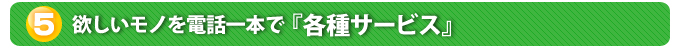 ５．欲しいモノを電話一本で『各種サービス』