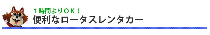 １時間よりレンタルＯＫ！ロータスグループのお得なレンタカー